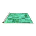 thumbnail image 2 of Ahgly Company Machine Washable Indoor Square Patchwork Turquoise Blue Transitional Area Rugs, 3' Square, 2 of 4