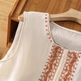 thumbnail image 5 of Levmjia Women's Casual Loose Tank Top Cotton Linen Suspender Embroidery Round Neck Sleeveless Tops Polyester Blouse Flowy Ruffle Shirt Work Daily Wear, 5 of 8