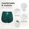 thumbnail image 4 of Balery Dark teal green Pantalones cortos deportivos para mujer con forro y dos bolsillos, elásticos, para entrenamiento, gimnasio, yoga-X-Large, 4 of 7