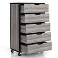 thumbnail image 3 of Furniture of America Sheeren Wood 5-Drawer Dresser in Vintage Gray Oak, 3 of 9