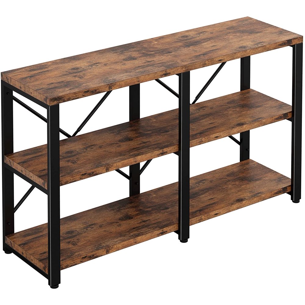 IRONCK 47in 3Tier Rustic Entryway Console Table Vintage Brown for