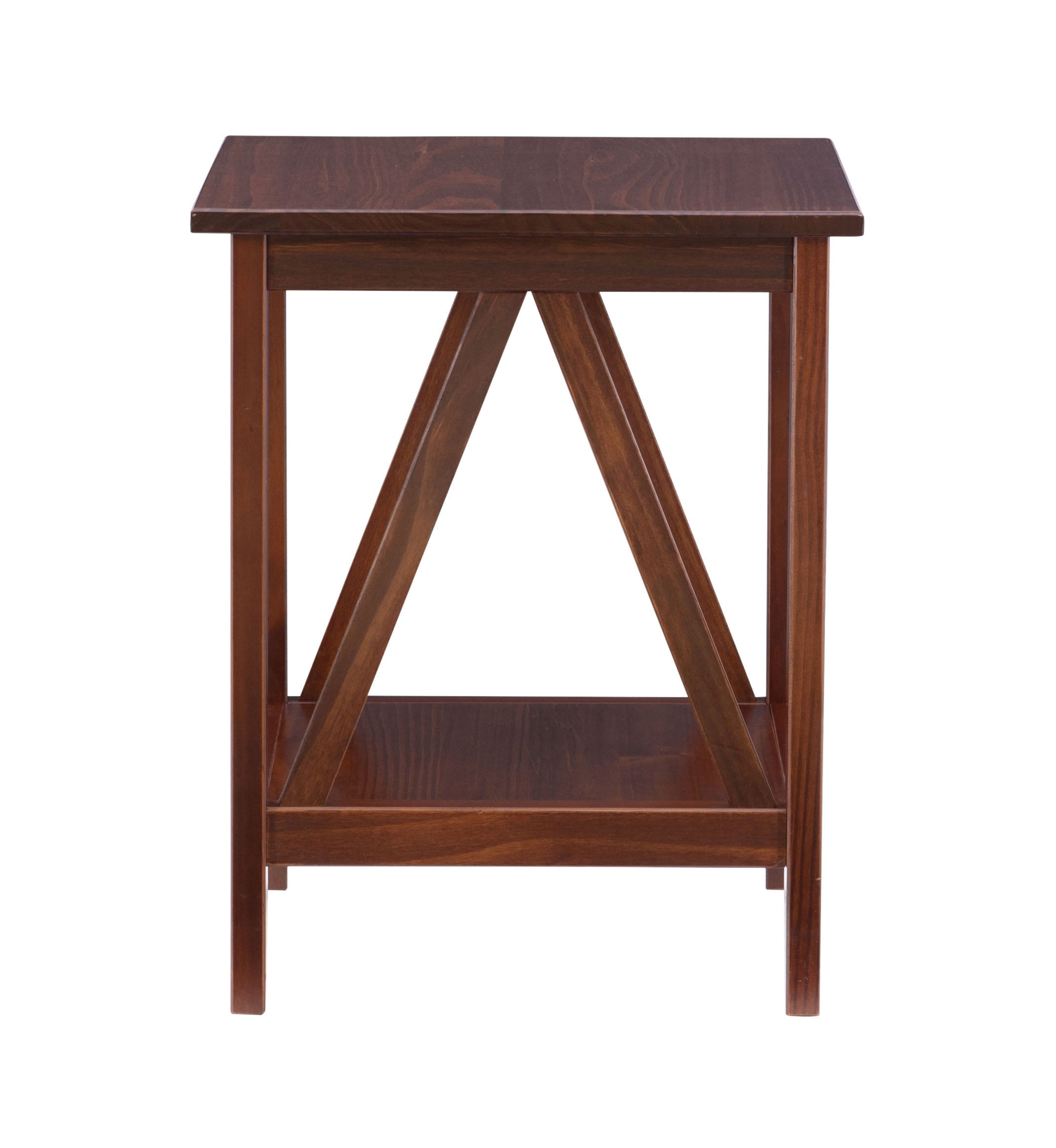 Linon Titian Indoor End Table with Shelf, Antique Tobacco