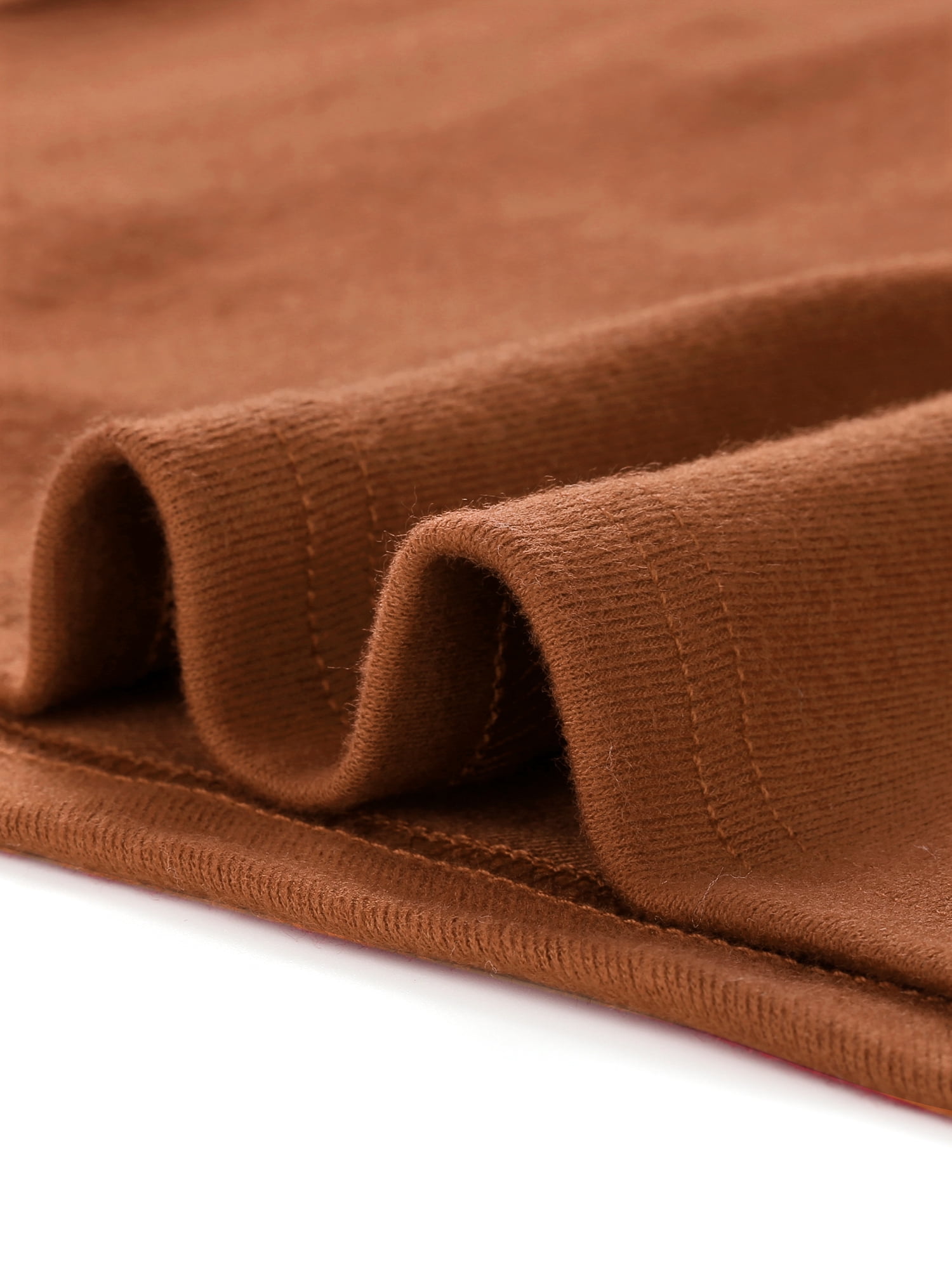 DARING DIVA V Neck Knitted Buttons Decor Ruched Blouse Top M Brown