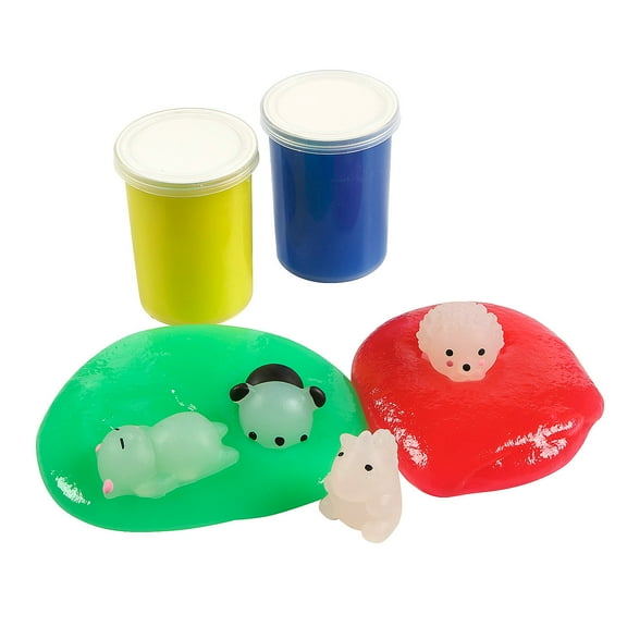 Fun Express Mochi Squishies & Slime Novelty Handout Kit - 24 Pieces