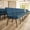 Blue Fabric/Gold Vein Frame, variant on Flash Furniture 4 Pack 21''W Church Chair in Dark Gray Fabric - Silver Vein Frame