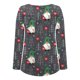 thumbnail image 5 of Pntutb Mujer Casual Suelto Cuello Redondo Botón Manga Larga Estampado De Navidad Top Pntutb Pntutb-6257, 5 of 5