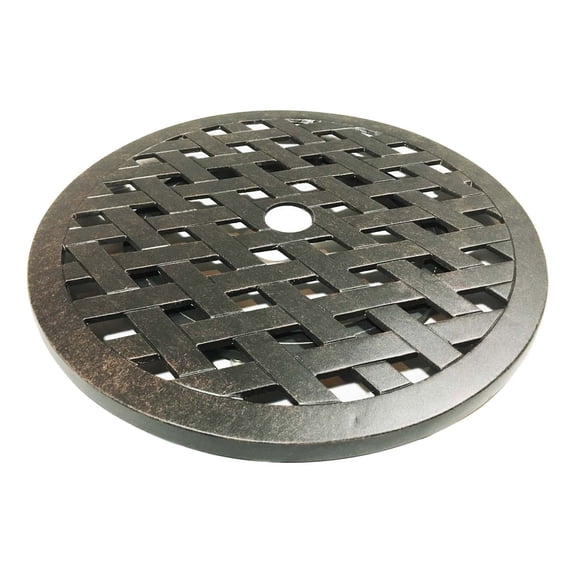 Outdoor Lazy Susan with Umbrella Hole 30" Turntable Patio cast Aluminum Nassau Antique Bronze.
