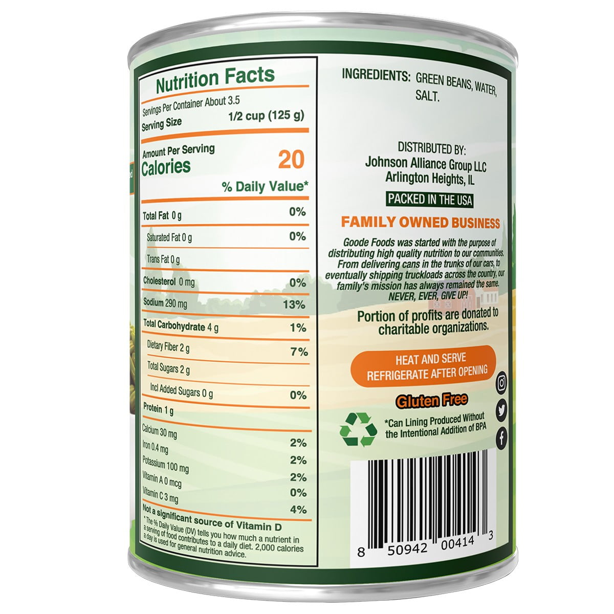 Goode Foods Cut Green Beans 14.5 oz Can