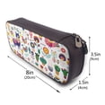 thumbnail image 3 of Lsque Alpaca Flower Printed Big Capacity PU Leather Pencil Case Large Pencil Pouch Stationery Pen Bag Pencil Holder for Teen, 3 of 6