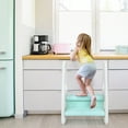 thumbnail image 2 of Costway Kids Step Stool Learning Helper w/Armrest for Kitchen Toilet Potty Training Blue, 2 of 10