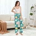 thumbnail image 5 of Dailycode Women's Pajama Pants Wide Leg Lounge Pj Bottoms With Pockets Easter Eggs with Snow, 5 of 7