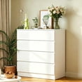 thumbnail image 2 of Ktaxon 4 Drawer Dressers Nightstand, Wooden Chest, Modern Wide Storage for Bedroom, Office, Living Room, White, 2 of 12