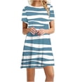thumbnail image 1 of SMihono Robe Maxi Bohème d'Été pour Femmes Grande Taille Mode Féminine Col Rond Manches Courtes Imprimée Robe de Plage, 1 of 4