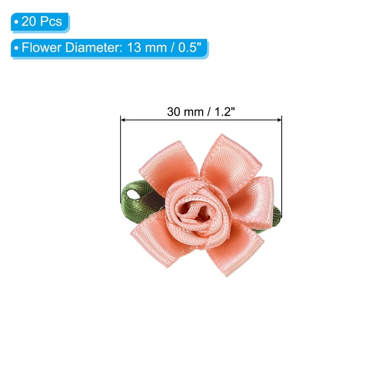 Uxcell Mini Satin Ribbon Roses Small Rosettes Fabric Flowers with