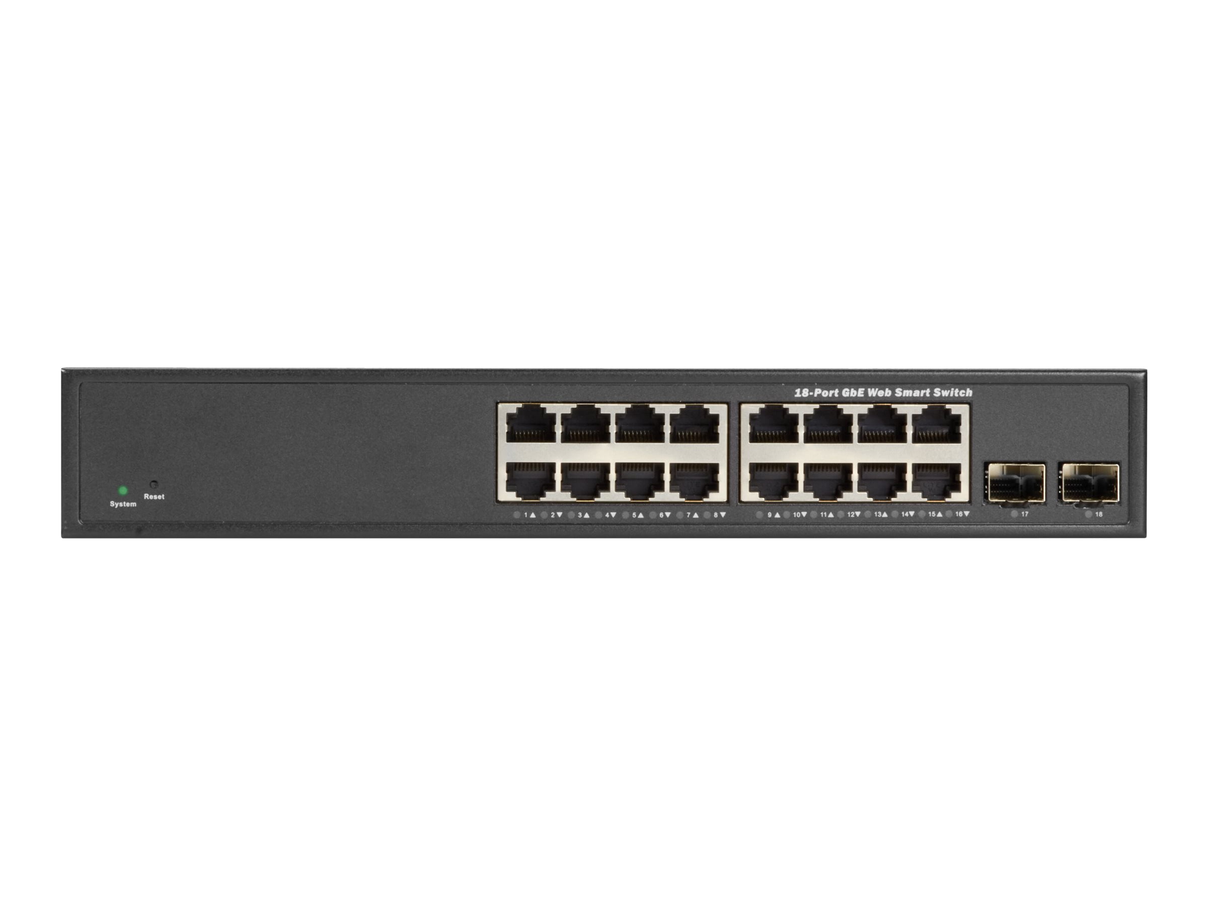 Black Box Gigabit Ethernet Switch Web Smart Eco Fanless 18-Port