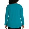 thumbnail image 2 of Just My Size Women's Plus Split Neck Long Sleeve Tee, 2 of 5
