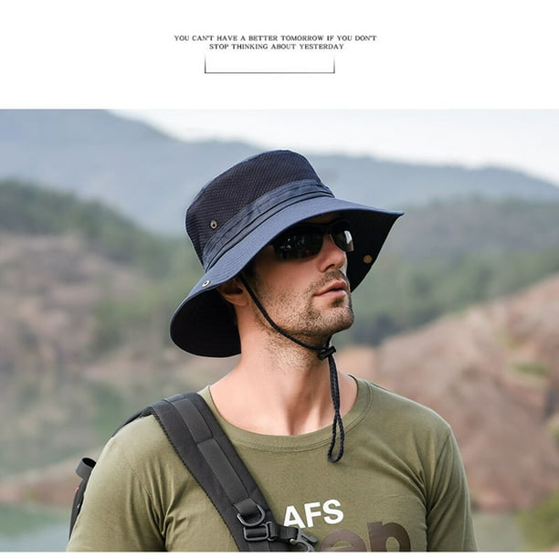 VONKY Outdoor Fishing Hat Man Breathable Folding Solid Color Cap Camping  Hiking Summer Boys Sun Boonie Hat black 1 Pc 