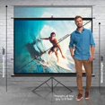 thumbnail image 2 of Universal 100-Inch Tripod Screen - Floor Standing Portable Fold-Out Roll-Up Tripod Manual Projector Screen, 2 of 6