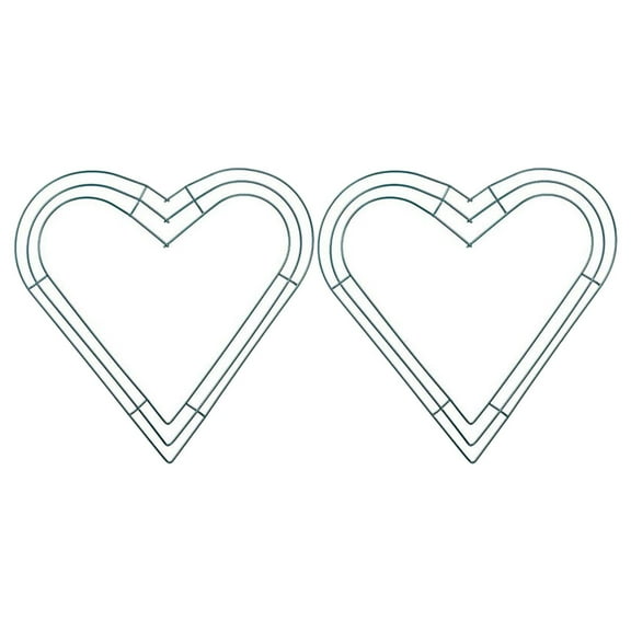 2pcs Heart Shaped Wire Wreath Frames Metal Hoops for Florists Valentine’s Day Wedding Christmas Party Decor