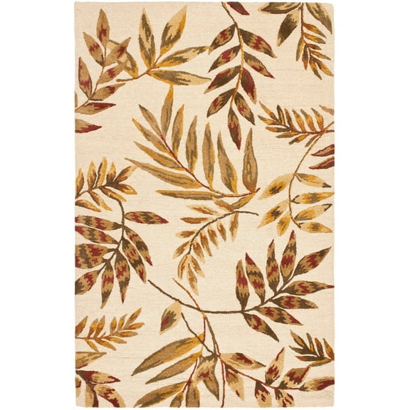 SAFAVIEH Soho Siena Floral Wool Area Rug, Beige/Multi, 3'6" x 5'6"