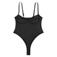 thumbnail image 5 of BKQCNKM Black Long Sleeve Bodysuit Women Body Suits For Womens Women'S 1 Piece Backless Mesh Bodysuit Neck Lace Up Sheer Teddy Nightie Lace Up underwear Fishing Net Underwear Sleepwear, 5 of 7