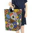 thumbnail image 4 of Yayeee Freestanding Laundry Hamper with Handle Collapsible Large Storage Basket for Clothes, Blue Floral, 4 of 7