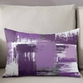 thumbnail image 3 of Abstract Purple Throw Pillow Cover, Modern Geometric Brush Painting Rectangle Decorative Pillow Case Protector Soft Cushion Cover Lumbar Pillowcase for Couch Sofa Bedroom Car Chair Decor 20x30 Inch, 3 of 8