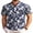 Beige Black Leaves, variant on Men Casual Henley Tee Shirt Short Sleeve Band Collar Summer Beach Textured T-Shirt