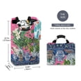 thumbnail image 2 of Yayeee Freestanding Laundry Hamper with Handle Collapsible Large Storage Basket for Clothes, White Vibrant Flowers, 2 of 7
