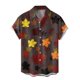 thumbnail image 2 of Camisas Para Hombre Casual Camisa de manga corta con solapa de moda de verano para hombre, Top con estampado de botones y hojas de arce (Brown, 3XL), 2 of 4