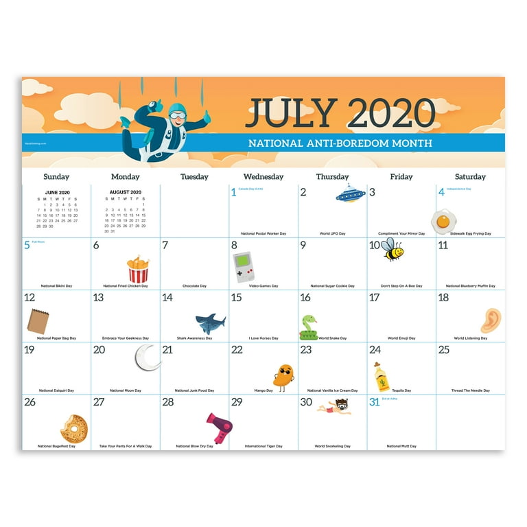 July 2020 - June 2021 Every Day's A Holiday Large 17"x22" Desk Pad Monthly  Calendar -Blotter for Home Office, Mom, Family, Plans - Walmart.com
