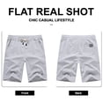 thumbnail image 6 of Men's Cotton Shorts Casual Elastic Waist Drawstring Summer Beach Vacation Yoga Golf Shorts with Zipper Pockets, 6 of 7