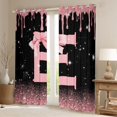 thumbnail image 2 of Manfei Kawaii Bow Personalized Initial E Curtains Pack of 2 (42x84 Each) for Girls,Gradient Glitter Print Curtains Blackout for Kids Teens,Lightweight Room Decor, 2 of 6