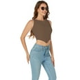 thumbnail image 3 of Womens Sexy Knit Ribbed 2024 Tank Top Crew Neck Trendy Cute Crop Tops Summer Sleeveless Basic Shirt, 3 of 5