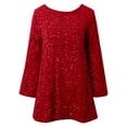 thumbnail image 4 of Wdgfv Women's Sequin Bodycon Dress Fall Winter Velvet Warm Long Sleeve Crew Neck Sexy Backless Glitter Slit Mini Dress RD2 S, 4 of 5