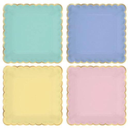 Spring Pastels Small Scalloped Paper Plates (8ct)