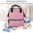 thumbnail image 5 of Zufioo Glitter Pink Print Large capacity mommy bag, diaper bag, waterproof parent-child backpack, multi-pocket design backpack suitable for travel and shopping, 5 of 6