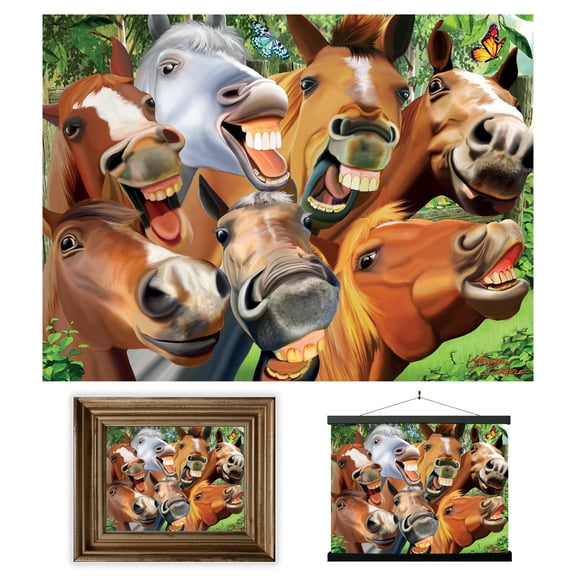 3D LiveLife Lenticular Wall Art Horsing Around from Deluxebase Unframed 3D Horse Poster Decor