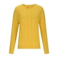 thumbnail image 6 of Miluxas Women's Fall Winter Oversized Pullover Sweater Trendy Crew Neck Long Sleeve Solid Casual Warm Knit Tops Yellow XL(XL), 6 of 8