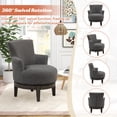 thumbnail image 5 of Wingback 360 Degree Swivel Chair, 330 Lbs Weight Capacity Accent Chair Upholstered Seating with Durable Rubberwood Legs, 5 of 8