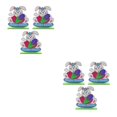 thumbnail image 4 of Injueey 2 juegos de adornos de de conejo, decoraciones de Pascua, exquisito cartel de dibujos animados Multicolor, manualidades para álbum de JM00284 2piezas Injueey CBP195106, 4 of 6