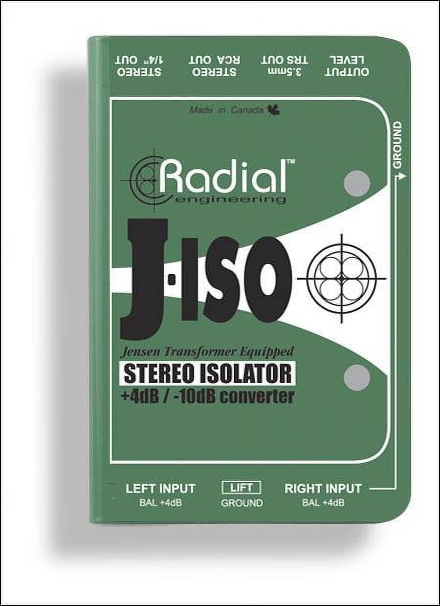 Radial Engineering J-ISO Jensen Transformer Equipped Stereo Isolator +4dB to -10dB Converter