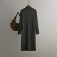 thumbnail image 2 of Diufon Womens Fall Knit Dresses Casual Solid Color Midi Dress High Neck Long Sleeve Dress, 2 of 3