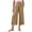 Khaki, variant on biudgviw Capris for Women with Pockets High Waist Pull On Pajama Pants Comfy Casual Wide Leg Capri Pants for Workout Yoga