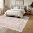 thumbnail image 3 of ODIKA 6'x9' Ultra-Soft Area Rug, Delicate Filigree Edging Floral Motif Rectangular Arch Design None Washable, Bare feet friendly, Silk-Touch for Guest Room, Bedroom, 3 of 7