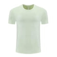 thumbnail image 3 of Men's Ice-Silk T-Shirt Nylon Spandex Quick Dry Breathable Short Sleeve Round Neck Moisture Wicking Casual Athletic Fitness Training Running | Zenithor,Green S, 3 of 6