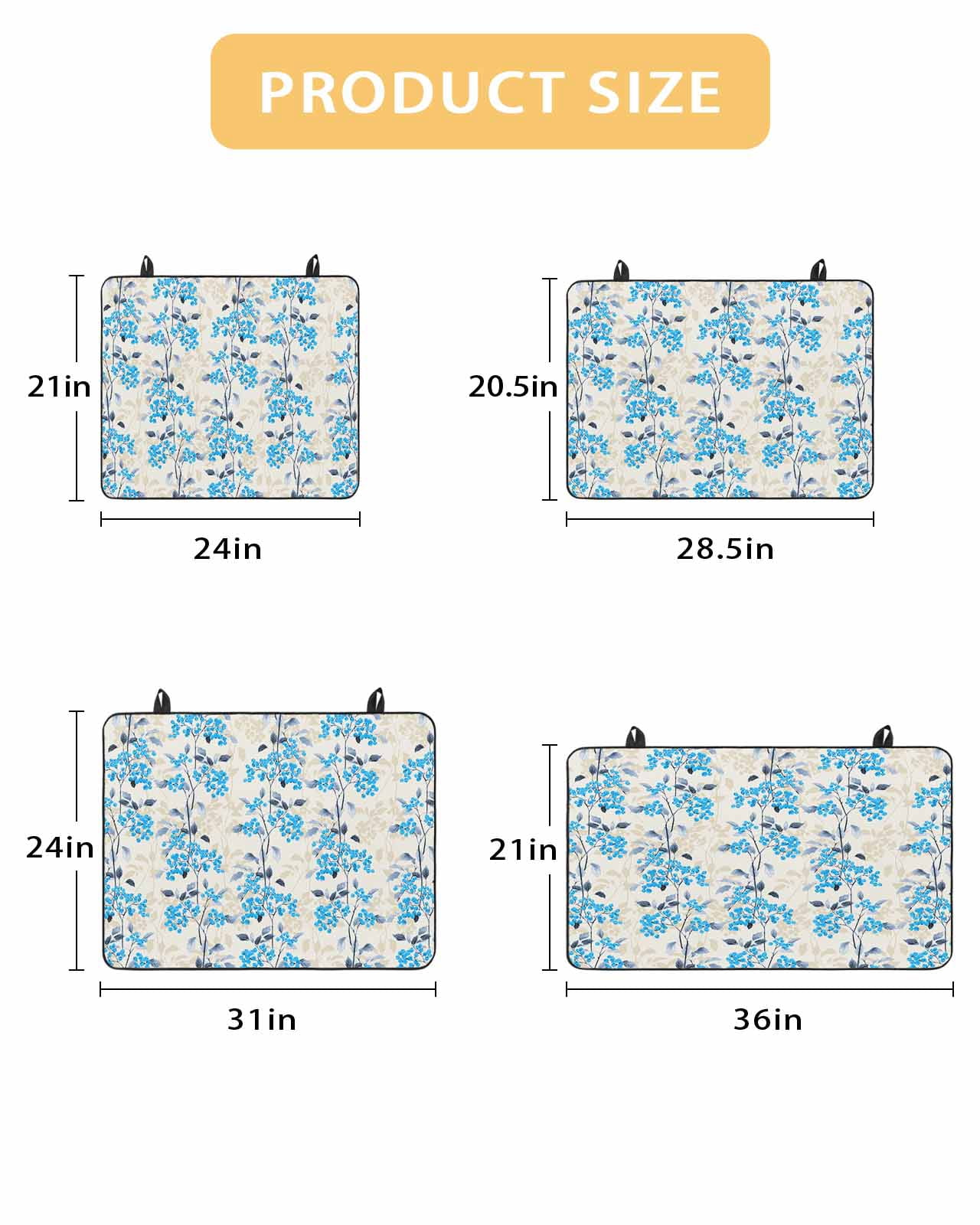 nqOlkjepod Large Induction Cooktop Protector Mat 28.5"x20.5", Blue Flowers Stove Top Covers for Electric Stove, Farmhouse Pastoral Spring Botanical Plants Stove Burner Cover Mats Stove Cover