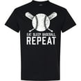thumbnail image 3 of Inktastic Grunge Eat Sleep Baseball Repeat T-Shirt, 3 of 5
