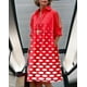 thumbnail image 5 of Vestido camisero Zhyaj para mujer, manga larga, con botones, rojo, 5 of 6