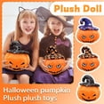 thumbnail image 7 of Halloween Pumpkin Plush Pillow, Spooky Jack-O-Lantern Stuffed Animal Toy with Witch Hat, Halloween Gifts for Teens Adults, Home Decor, 9.84 Inch, 7 of 7
